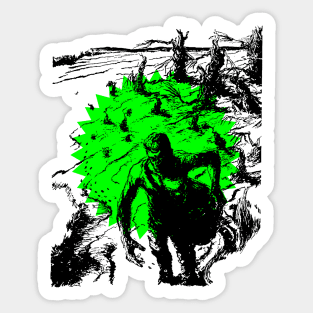 Surviving Man Sowing Under The Sun Old Fantasy Comic Funny Popart Scifi Vintage Sticker